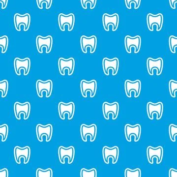 Tooth with root pattern vector seamless blue Stock Illustration