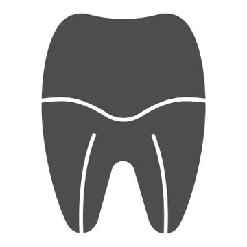 Tooth root solid icon. Tooth canal vector illustration isolated on white. Dental Stockillustratie