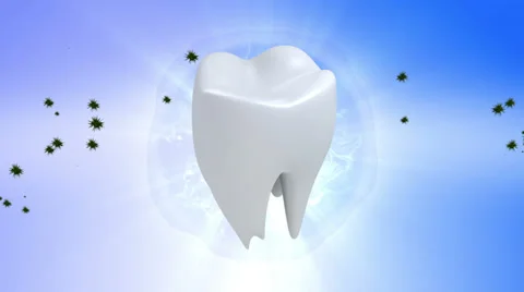 Tooth. Rotate tooth in blue background 스톡 동영상 33870333