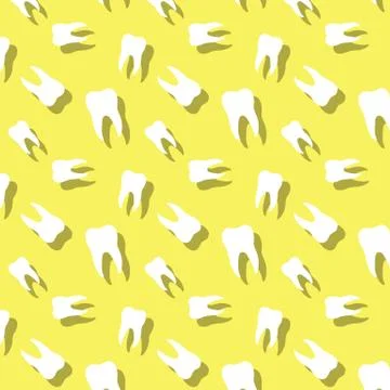 Tooth Seamless With Shadow Dental Pattern Stock Illustration