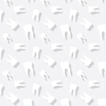 Tooth Seamless With Shadow Medical Pattern Stock Illustration