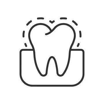 Tooth sensitivity vibration, icon in line design. tooth, sensitivity, vibration Stock Illustration
