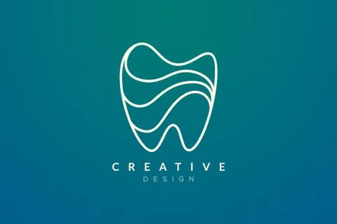 Tooth shape design ideas. Modern minimalist and elegant vector illustration.  Stock Illustration