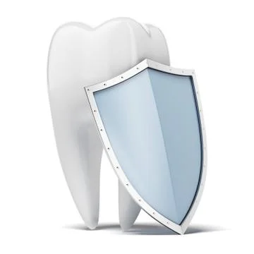 Tooth with shield Stock Illustration