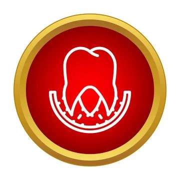 Tooth showing root and gum health icon Stock Illustration