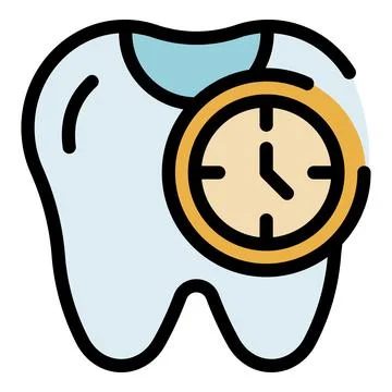 Tooth showing time passing, emphasizing dental hygiene importance Illustrazione stock