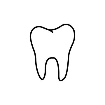 Tooth simple thin line icon vector illustration Stock Illustration