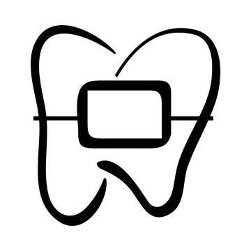 Tooth, simple vector doodle, hand draw sketch Stock Illustration