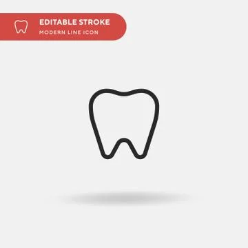 Tooth Simple vector icon. Illustration symbol design template for web mobile  Stock Illustration
