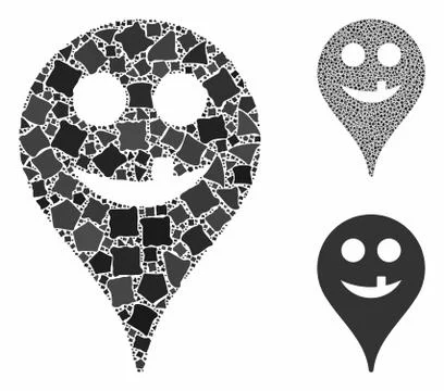 Tooth smiley map marker Composition Icon of Inequal Elements Stock Illustration