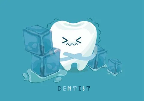 Tooth is so sensitive to cold Stock Illustration