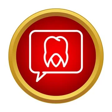 Tooth in speech bubble icon for dental discussion 스톡 일러스트