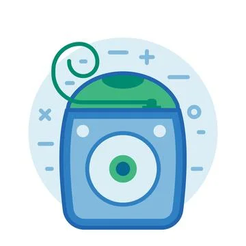 Tooth String or Dental Floss Line Art Icon Stock Illustration