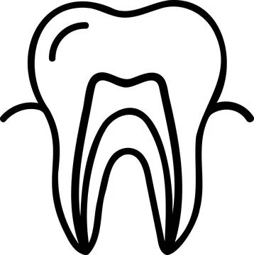 Tooth structure cross section with root and pulp Stock Illustration