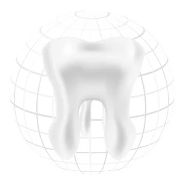 Tooth with styled globe sphere Stock Illustration