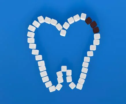 Tooth from sugar cubes Stock Illustration
