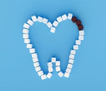 Tooth from sugar cubes 스톡 일러스트