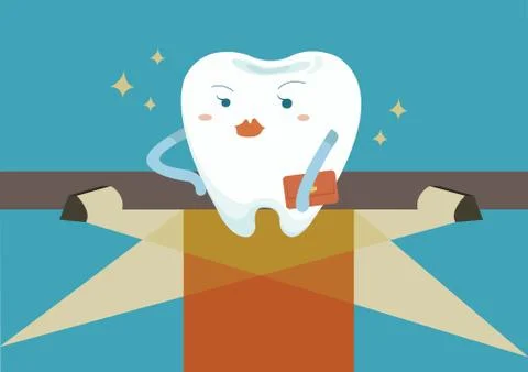 Tooth for super star Illustrazione stock
