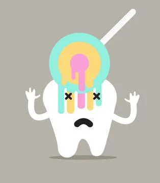 Tooth with sweet candy. Stock Illustration