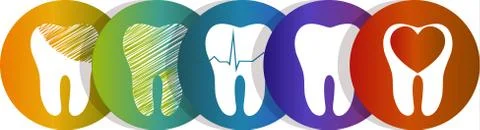 Tooth symbol set Stock Illustration