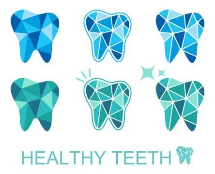 Tooth symbol set. Vector illustration Stock Illustration