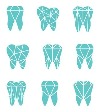 Tooth symbol set. Vector illustration Stock Illustration