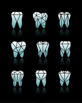 Tooth symbol set. Vector illustration Stock Illustration