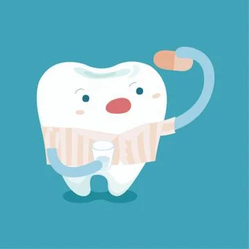 Tooth take a pill before in bed Stock Illustration