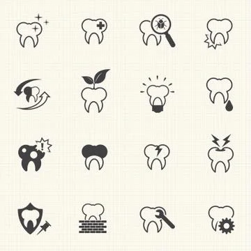 Tooth , teeth vector icons set Stock Illustration