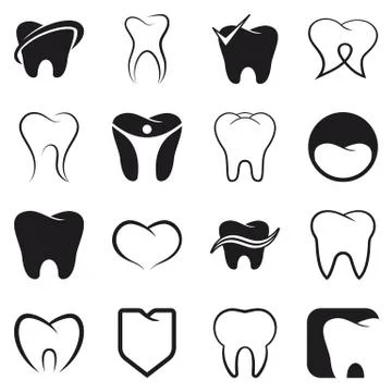 Tooth , teeth vector icons set Stock Illustration