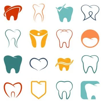 Tooth , teeth vector icons set Stock Illustration