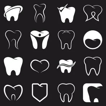 Tooth , teeth vector icons set Stock Illustration