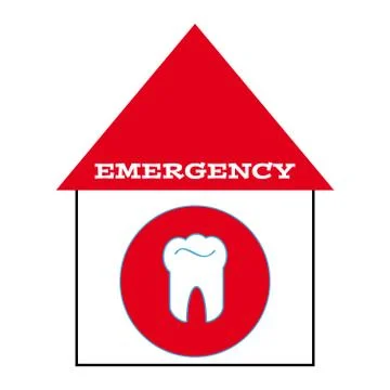 Tooth with text emergency Stock Illustration