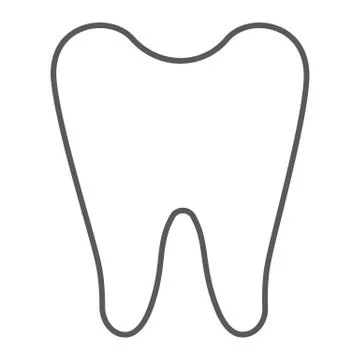 Tooth thin line icon, dentist and dental, teeth sign, vector graphics, a linear Stock Illustration