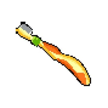 Tooth toothbrush dental pixel art vector illustration Stock Illustration