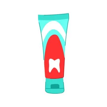 Tooth toothpaste cartoon vector illustration Stock Illustration