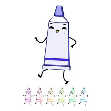 Tooth toothpaste character cartoon vector graphic Stock Illustration