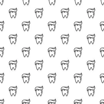 Tooth with toothpaste dental hygiene repeating pattern 스톡 일러스트