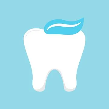 Tooth with toothpaste dental icon isolated on white background. Illustrazione stock