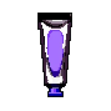 Tooth toothpaste game pixel art vector illustration Ilustración de archivo