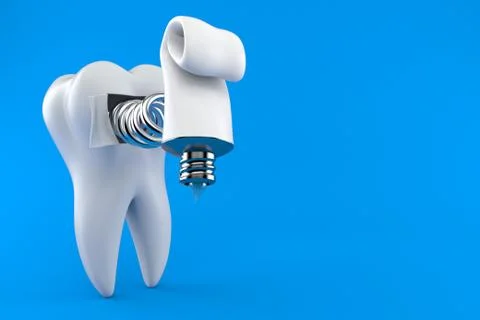 Tooth with toothpaste Stock Illustration