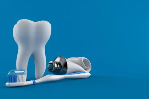 Tooth with toothpaste Stock Illustration
