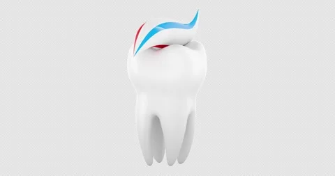 Tooth with toothpaste wave, rotation animation seamlessly loopable. 3D rend.. Stock Footage 332251882
