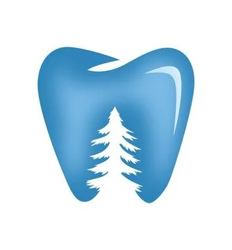 Tooth with a tree inside vector illustration  logo icon template silhouette Stock Illustration