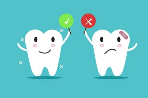 Tooth with True and False sign. Stock Illustration
