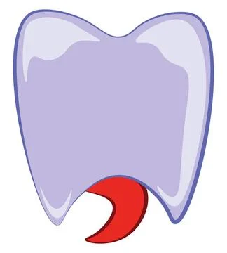 Tooth vector color illustration. A Set of four teeth varying in size and c... Stock Photos