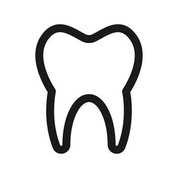 Tooth vector icon isolated on white background Stock Illustration