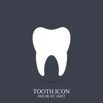 Tooth vector icon template. Medical design. Dentist office icon. Oral care Stock Illustration