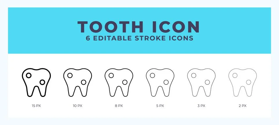Tooth vector icon for web and app. Editable stroke vector illustration Stock Illustration