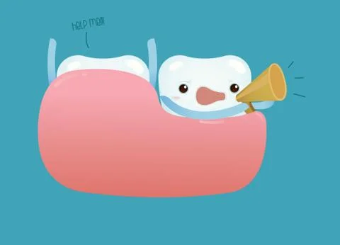 Tooth want to help form gingvitis Illustrazione stock